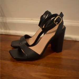 a new day Black Block Heel Sandals